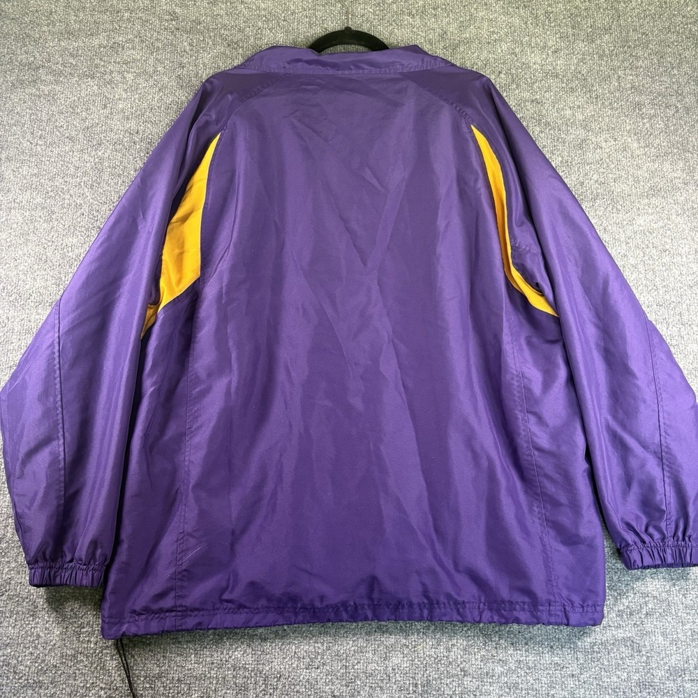 LSU Tigers NCAA Purple Gold Pullover Windbreaker Jacket Mens XL Embroidered - Picture 4 of 6